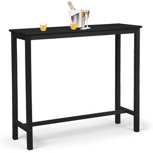 image:imageVINGLI Wooden Outdoor Bar Table Wood Patio Counter Height Table WeatherResistant Patio Pub Table for Garden Balcony Poolside Backyard Indoor Use Brown 45Black