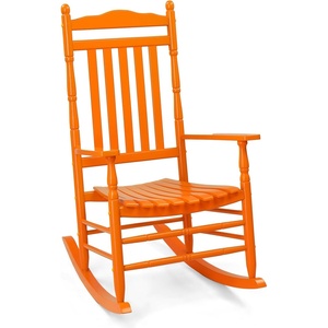 image:imageVINGLI Wooden Rocking Chair Outdoor Set of 2 Patio Rockers with High Back Support 450 LBS Rocking Chairs for Porch Patio Balcony Garden Yard White 2 PCSOrange