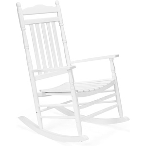 image:imageVINGLI Wooden Rocking Chair Outdoor Set of 2 Patio Rockers with High Back Support 450 LBS Rocking Chairs for Porch Patio Balcony Garden Yard White 2 PCSWhite