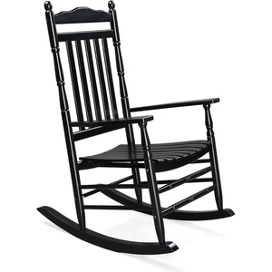 image:imageVINGLI Wooden Rocking Chair Outdoor Set of 2 Patio Rockers with High Back Support 450 LBS Rocking Chairs for Porch Patio Balcony Garden Yard White 2 PCSBlack