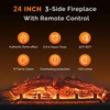image:imageVINGLI 24 Electric Fireplace Insert  Recessed WallMounted amp Freestanding Heater with 6 Flame Colors Remote Control Adjustable Timer amp Brightness Safe amp Quiet Operation2401