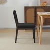 image:imageVINGLI Brown Woven Wooden Dining Chairs Set of 4Armless Mid Century Modern Desk Chairs with RivetampFoot PegsUpholstered Farmhouse Comfy Chair No Wheels for Dining RoomLiving RoomKitchenOakSuedeBlack