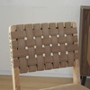 image:imageVINGLI Brown Woven Wooden Dining Chairs Set of 4Armless Mid Century Modern Desk Chairs with RivetampFoot PegsUpholstered Farmhouse Comfy Chair No Wheels for Dining RoomLiving RoomKitchenOakSuedeKhaki