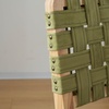 image:imageVINGLI Brown Woven Wooden Dining Chairs Set of 4Armless Mid Century Modern Desk Chairs with RivetampFoot PegsUpholstered Farmhouse Comfy Chair No Wheels for Dining RoomLiving RoomKitchenOakSuedeSage Green