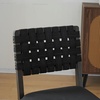 image:imageVINGLI Brown Woven Wooden Dining Chairs Set of 4Armless Mid Century Modern Desk Chairs with RivetampFoot PegsUpholstered Farmhouse Comfy Chair No Wheels for Dining RoomLiving RoomKitchenOakSuedeBlack