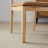 image:imageVINGLI Brown Woven Wooden Dining Chairs Set of 4Armless Mid Century Modern Desk Chairs with RivetampFoot PegsUpholstered Farmhouse Comfy Chair No Wheels for Dining RoomLiving RoomKitchenOakSuedeBrown