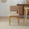 image:imageVINGLI Brown Woven Wooden Dining Chairs Set of 4Armless Mid Century Modern Desk Chairs with RivetampFoot PegsUpholstered Farmhouse Comfy Chair No Wheels for Dining RoomLiving RoomKitchenOakSuedeKhaki