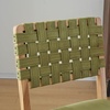 image:imageVINGLI Brown Woven Wooden Dining Chairs Set of 4Armless Mid Century Modern Desk Chairs with RivetampFoot PegsUpholstered Farmhouse Comfy Chair No Wheels for Dining RoomLiving RoomKitchenOakSuedeSage Green