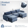 image:imageVINGLI Convertible UShaped Sectional Couch with 2 Movable 2Layer Ottoman Oversized Comfy Cloud Modular Sofa with Deep Seat amp Chaise 3 Seater Cozy Soft Couch for Living Room Chenille WhiteCreamChenillenavy Blue