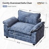 image:imageVINGLI Convertible UShaped Sectional Couch with 2 Movable 2Layer Ottoman Oversized Comfy Cloud Modular Sofa with Deep Seat amp Chaise 3 Seater Cozy Soft Couch for Living Room Chenille WhiteCreamChenillenavy Blue
