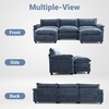 image:imageVINGLI Convertible UShaped Sectional Couch with 2 Movable 2Layer Ottoman Oversized Comfy Cloud Modular Sofa with Deep Seat amp Chaise 3 Seater Cozy Soft Couch for Living Room Chenille WhiteCreamChenillenavy Blue