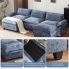 image:imageVINGLI Convertible UShaped Sectional Couch with 2 Movable 2Layer Ottoman Oversized Comfy Cloud Modular Sofa with Deep Seat amp Chaise 3 Seater Cozy Soft Couch for Living Room Chenille WhiteCreamChenillenavy Blue