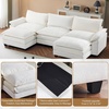 image:imageVINGLI Convertible UShaped Sectional Couch with 2 Movable 2Layer Ottoman Oversized Comfy Cloud Modular Sofa with Deep Seat amp Chaise 3 Seater Cozy Soft Couch for Living Room Chenille WhiteCreamChenillewhite Cream