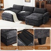image:imageVINGLI Convertible UShaped Sectional Couch with 2 Movable 2Layer Ottoman Oversized Comfy Cloud Modular Sofa with Deep Seat amp Chaise 3 Seater Cozy Soft Couch for Living Room Chenille WhiteCreamChenilleblack