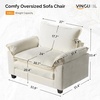 image:imageVINGLI Convertible UShaped Sectional Couch with 2 Movable 2Layer Ottoman Oversized Comfy Cloud Modular Sofa with Deep Seat amp Chaise 3 Seater Cozy Soft Couch for Living Room Chenille WhiteCreamChenillewhite Cream