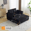 image:imageVINGLI Lounge Chair 56 Oversized Reading Chair Corduroy Chaise Sofa Recliner Bed Upholstered Comfy Sleeper Couch with Throw Pillows and Armrests for Living Room Movie Room BedroomBlack