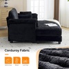 image:imageVINGLI Lounge Chair 56 Oversized Reading Chair Corduroy Chaise Sofa Recliner Bed Upholstered Comfy Sleeper Couch with Throw Pillows and Armrests for Living Room Movie Room BedroomBlack