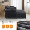 image:imageVINGLI Lounge Chair 56 Oversized Reading Chair Corduroy Chaise Sofa Recliner Bed Upholstered Comfy Sleeper Couch with Throw Pillows and Armrests for Living Room Movie Room BedroomDark Grey