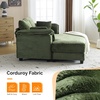 image:imageVINGLI Lounge Chair 56 Oversized Reading Chair Corduroy Chaise Sofa Recliner Bed Upholstered Comfy Sleeper Couch with Throw Pillows and Armrests for Living Room Movie Room BedroomOlive Green