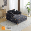 image:imageVINGLI Lounge Chair 56 Oversized Reading Chair Corduroy Chaise Sofa Recliner Bed Upholstered Comfy Sleeper Couch with Throw Pillows and Armrests for Living Room Movie Room BedroomDark Grey
