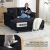 image:imageVINGLI Lounge Chair 56 Oversized Reading Chair Corduroy Chaise Sofa Recliner Bed Upholstered Comfy Sleeper Couch with Throw Pillows and Armrests for Living Room Movie Room BedroomBlack