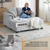 image:imageVINGLI Lounge Chair 56 Oversized Reading Chair Corduroy Chaise Sofa Recliner Bed Upholstered Comfy Sleeper Couch with Throw Pillows and Armrests for Living Room Movie Room BedroomLight Grey