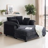 image:imageVINGLI Lounge Chair 56 Oversized Reading Chair Corduroy Chaise Sofa Recliner Bed Upholstered Comfy Sleeper Couch with Throw Pillows and Armrests for Living Room Movie Room BedroomDark Grey