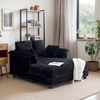 image:imageVINGLI Lounge Chair 56 Oversized Reading Chair Corduroy Chaise Sofa Recliner Bed Upholstered Comfy Sleeper Couch with Throw Pillows and Armrests for Living Room Movie Room BedroomBlack