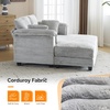 image:imageVINGLI Lounge Chair 56 Oversized Reading Chair Corduroy Chaise Sofa Recliner Bed Upholstered Comfy Sleeper Couch with Throw Pillows and Armrests for Living Room Movie Room BedroomLight Grey