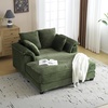 image:imageVINGLI Lounge Chair 56 Oversized Reading Chair Corduroy Chaise Sofa Recliner Bed Upholstered Comfy Sleeper Couch with Throw Pillows and Armrests for Living Room Movie Room BedroomOlive Green
