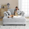 image:imageVINGLI Lounge Chair 56 Oversized Reading Chair Corduroy Chaise Sofa Recliner Bed Upholstered Comfy Sleeper Couch with Throw Pillows and Armrests for Living Room Movie Room BedroomLight Grey