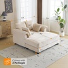 image:imageVINGLI Lounge Chair 56 Oversized Reading Chair Corduroy Chaise Sofa Recliner Bed Upholstered Comfy Sleeper Couch with Throw Pillows and Armrests for Living Room Movie Room BedroomLight Brown
