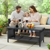 image:imageVINGLI Outdoor Wicker CoffeeTable Patio Coffee Tables for Outside Tempered Glass Top Wicker Table with Storage Coffee Table for Patio Balcony Porch Deck BlackBlack