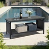 image:imageVINGLI Outdoor Wicker CoffeeTable Patio Coffee Tables for Outside Tempered Glass Top Wicker Table with Storage Coffee Table for Patio Balcony Porch Deck BlackBlack