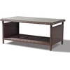 image:imageVINGLI Outdoor Wicker CoffeeTable Patio Coffee Tables for Outside Tempered Glass Top Wicker Table with Storage Coffee Table for Patio Balcony Porch Deck BlackBrown