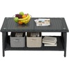 image:imageVINGLI Outdoor Wicker CoffeeTable Patio Coffee Tables for Outside Tempered Glass Top Wicker Table with Storage Coffee Table for Patio Balcony Porch Deck BlackBlack