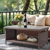 image:imageVINGLI Outdoor Wicker CoffeeTable Patio Coffee Tables for Outside Tempered Glass Top Wicker Table with Storage Coffee Table for Patio Balcony Porch Deck BlackBrown