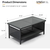 image:imageVINGLI Outdoor Wicker CoffeeTable Patio Coffee Tables for Outside Tempered Glass Top Wicker Table with Storage Coffee Table for Patio Balcony Porch Deck BlackBlack