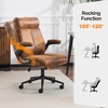 image:imageVINGLI Rolling Ergonomic Office Desk Chair with Padded Flipup Arms 360 Swivel High Back Executive Computer Task Chair with Wheels for GameHome Small Space Study Room Reading RoomPu GreenMicrofiberbrown