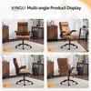 image:imageVINGLI Rolling Ergonomic Office Desk Chair with Padded Flipup Arms 360 Swivel High Back Executive Computer Task Chair with Wheels for GameHome Small Space Study Room Reading RoomPu GreenMicrofiberbrown