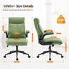 image:imageVINGLI Rolling Ergonomic Office Desk Chair with Padded Flipup Arms 360 Swivel High Back Executive Computer Task Chair with Wheels for GameHome Small Space Study Room Reading RoomPu GreenLeathergreen