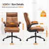 image:imageVINGLI Rolling Ergonomic Office Desk Chair with Padded Flipup Arms 360 Swivel High Back Executive Computer Task Chair with Wheels for GameHome Small Space Study Room Reading RoomPu GreenMicrofiberbrown