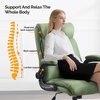 image:imageVINGLI Rolling Ergonomic Office Desk Chair with Padded Flipup Arms 360 Swivel High Back Executive Computer Task Chair with Wheels for GameHome Small Space Study Room Reading RoomPu GreenLeathergreen