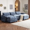 image:imageVINGLI Convertible UShaped Sectional Couch with 2 Movable 2Layer Ottoman Oversized Comfy Cloud Modular Sofa with Deep Seat amp Chaise 3 Seater Cozy Soft Couch for Living Room Chenille WhiteCreamChenillenavy Blue