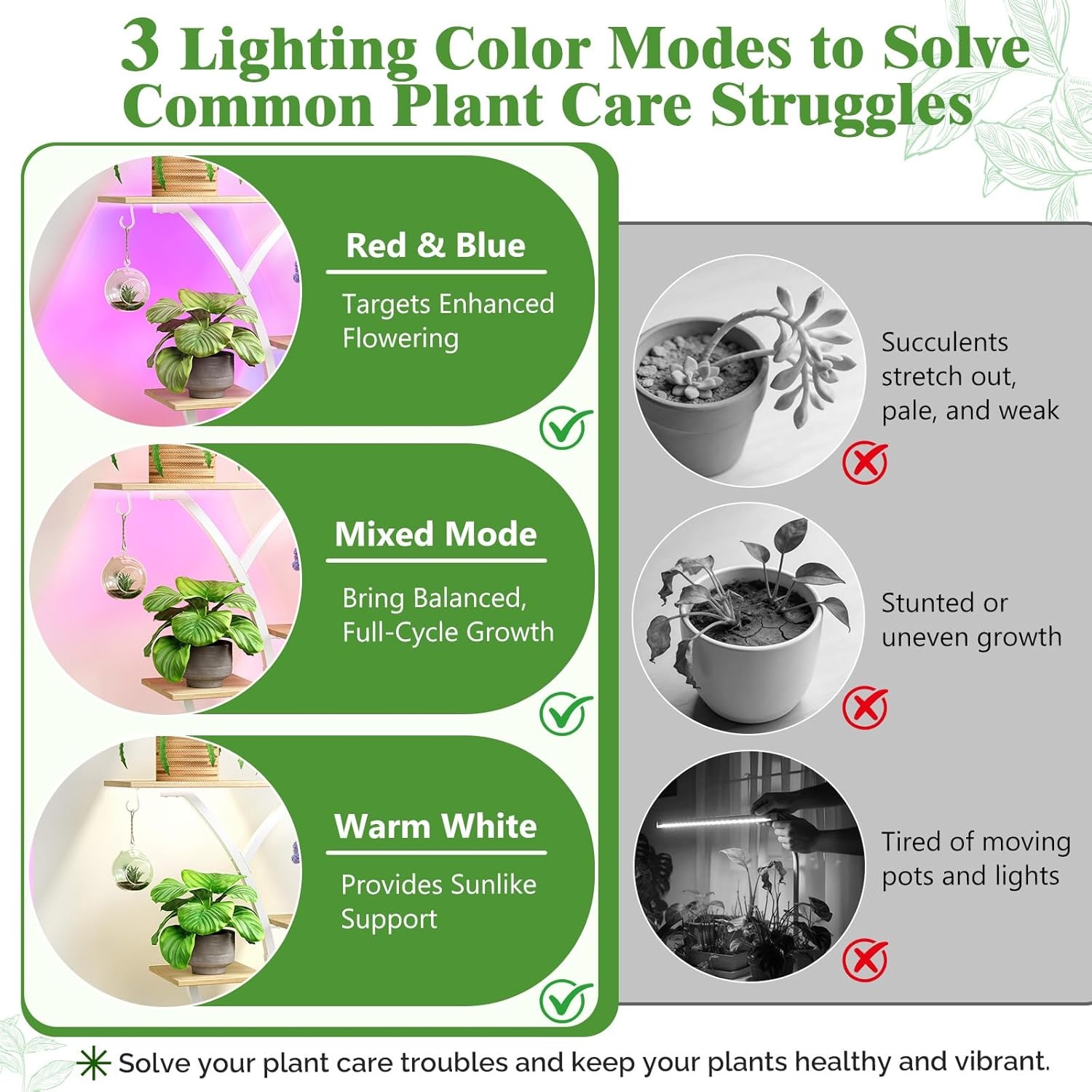 image:imagePlant Stand Indoor with 4 Grow Lights amp 3 Colors 61 Tall 10Tier Plant Shelf for Indoor Plants TreeShaped Display Stand on 360 Lockable Wheels for Living Room Balcony amp Office White and Oak