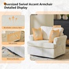 image:imageVINGL 392 Wide 360 Swivel Accent Armchair with 2 Pillows Oversized Single Sofa Chair and a Half with Side Pockets and Wide armrest for Living Room Bedroom Reading Room Corduroy BlackBeige