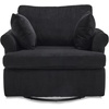 image:imageVINGL 392 Wide 360 Swivel Accent Armchair with 2 Pillows Oversized Single Sofa Chair and a Half with Side Pockets and Wide armrest for Living Room Bedroom Reading Room Corduroy BlackBlack