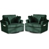 image:imageVINGL 392 Wide 360 Swivel Accent Armchair with 2 Pillows Oversized Single Sofa Chair and a Half with Side Pockets and Wide armrest for Living Room Bedroom Reading Room Corduroy BlackGreen