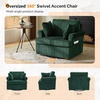 image:imageVINGL 392 Wide 360 Swivel Accent Armchair with 2 Pillows Oversized Single Sofa Chair and a Half with Side Pockets and Wide armrest for Living Room Bedroom Reading Room Corduroy BlackGreen