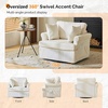image:imageVINGL 392 Wide 360 Swivel Accent Armchair with 2 Pillows Oversized Single Sofa Chair and a Half with Side Pockets and Wide armrest for Living Room Bedroom Reading Room Corduroy BlackBeige